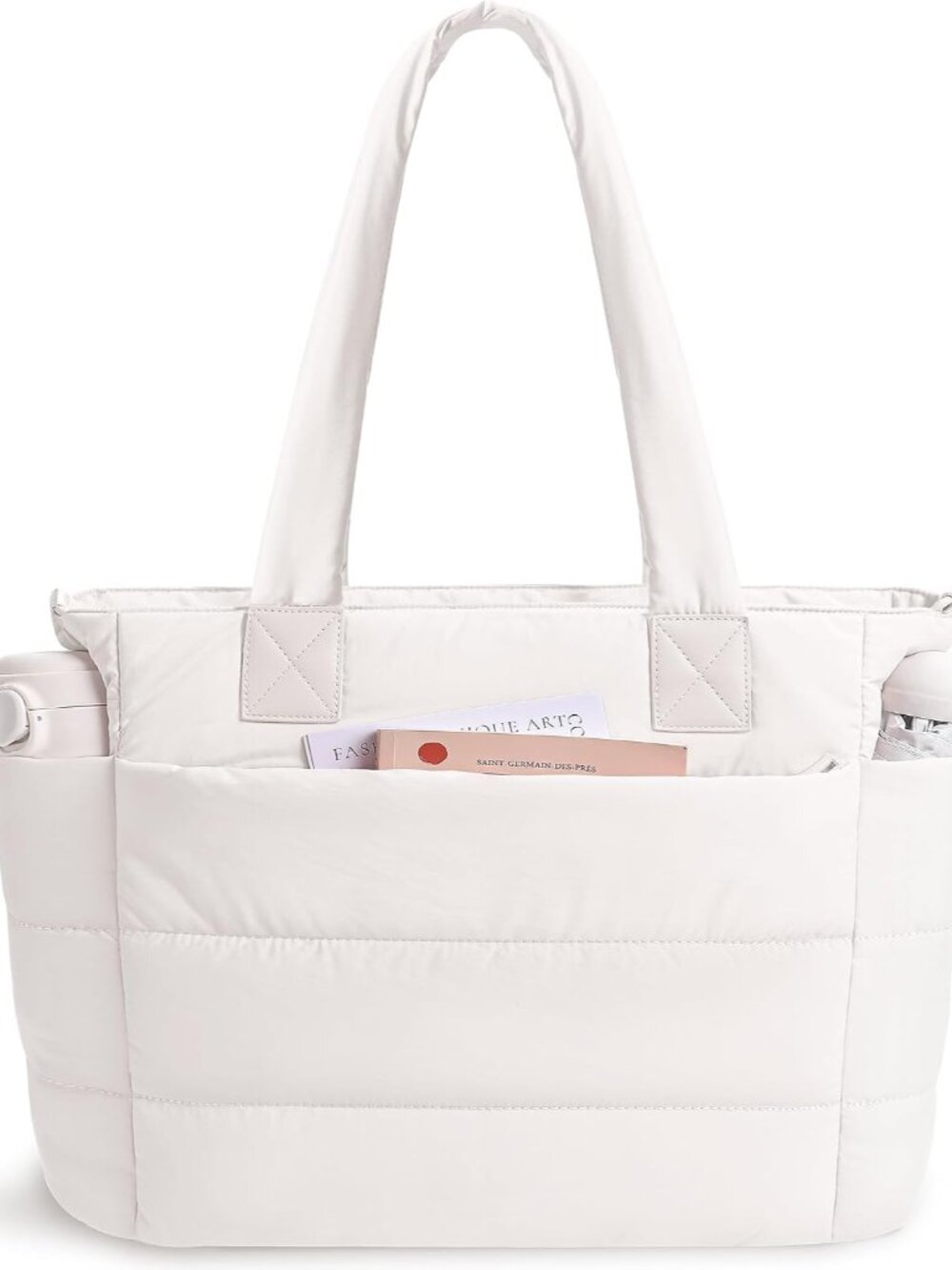 Puffer Tote Bag for Women Quilted Nurse Bag Lightweight Work Bag for Teacher Tra